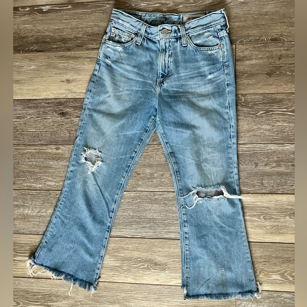 AG Adriana Goldschmied High Rise Cropped Flare Jeans
